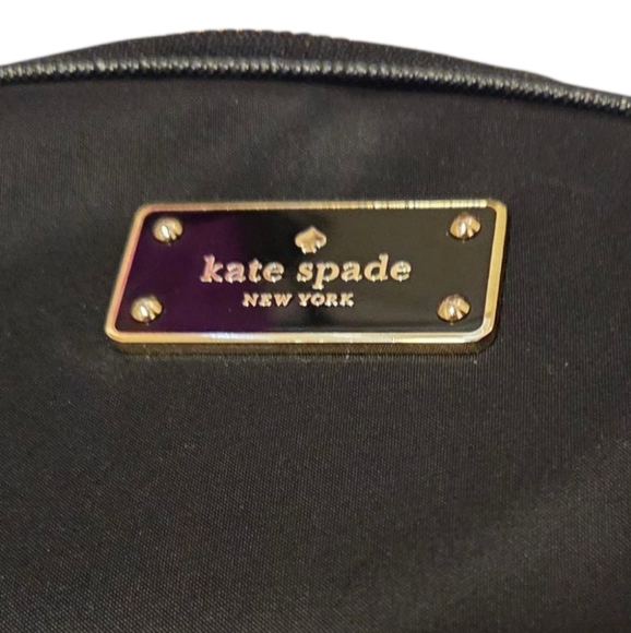 Kate Spade Small Wilson Road Nylon Backback Black Gold Zipper Purse Carryon - Picture 4 of 9